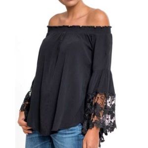 Off shoulder top, fabulous fabric and great design